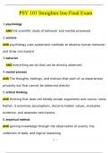 PSY 101 Straighterline Final Exam Latest Update 2024 100&percnt; Correct