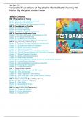 Test bank For Varcarolis' Foundations of Psychiatric-Mental Health Nursing 9th Edition UPDATED 2024