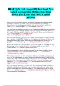 HESI NGN Exit Exam 2024 Test Bank New  Latest Version with All Questions from  Actual Past Exam and 100&percnt; Correct  Answers