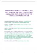 NRNP 6566 MIDTERM EXAM LATEST 2022- 2023/ NRNP6566 MIDTERM EXAM LATEST  2022-2023 REAL EXAM QUESTIONS AND  CORRECT ANSWERS |AGRADE Describe cytochrome p450 system - ANSWER- Cytochrome p450  system is a series of enzymes used to metabolize medications Inhi