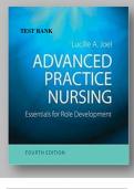 TEST BANK FOR Advanced Practice Nursing Essentials for Role Development 4th Edition by Lucille A Joel