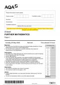2023 AQA A-level FURTHER MATHEMATICS 7367&sol;1 Paper 1 Question Paper & Mark scheme &lpar;Merged&rpar; June 2023 &lbrack;VERIFIED