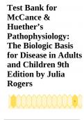 Pathophysiology The Biologic Basis for Disease in Adults 9th Edition McCance Huethers Test bank