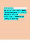 NR 509 Final Exam NR 509 Final Exam / NR509 Final Exam [New 20232024]: Advanced Physical Assessment: Chamberlain College of Nursing