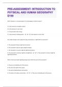 Wgu d199 Pre-Assessment: Introduction to Physical and Human Geography|55 Questions With Answers|18 Pages