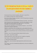 PC707 PHARMACOLOGY FINAL- SAFETY EXAM QUESTIONS WITH CORRECT ANSWERS