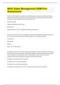WGU Sales Management D099&vert;70  Pre-Assessment Questions And Answers