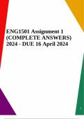 ENG1501 Assignment 1 (COMPLETE ANSWERS)  2024 - DUE 16 April 2024