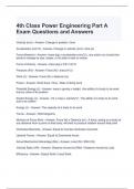4th Class Power Engineering Part A Exam Questions and Answers
