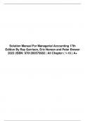 Solution Manual For Managerial Accounting 17th Edition By Ray Garrison, Eric Noreen and Peter Brewer 2024 