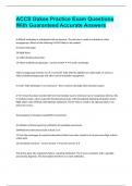 ACCS Oakes Practice Exam Questions With Guaranteed Accurate Answers