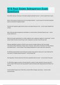 NYS Real Estate Salesperson Exam Questions Correct answers latest update 