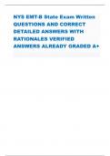 NYS EMT-B State Exam Written QUESTIONS AND CORRECT  DETAILED ANSWERS WITH  RATIONALESNYS EMT-B State Exam Written QUESTIONS AND CORRECT  DETAILED ANSWERS WITH  RATIONALES VERIFIED  ANSWERS ALREADY GRADED A+