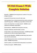 NU341 Exam 1 With Complete Solution