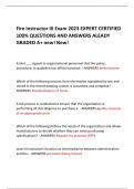 Fire Instructor III Exam 2023 EXPERT CERTIFIED 100&percnt; QUESTIONS AND ANSWERS ALEADY GRADED A&plus; new&excl; New&excl; 