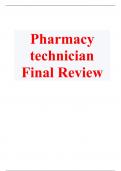 Pharmacy technician Final Review