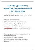 EPA 608 Type III Exam | Questions and Answers Graded A+ | Latest 2024