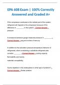 EPA 608 Exam | 100% Correctly Answered and Graded A+