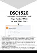 DSC1520 Assignment 5 (100% ANSWERS) Semester 1 2024 - DISTINCTION GUARANTEED.