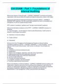 CIA EXAM - Part 1- Foundations of Internal Auditing
