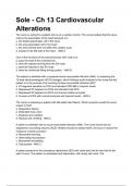 Sole - Ch 13 Cardiovascular Alterations Complete Questions and Answers A+ GRADED