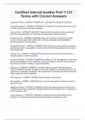 Certified Internal Auditor Part 1-137 Terms with Correct Answers