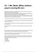 Ch. 1 Me, Meds, Milieu (keltner: psych nursing 8th ed.) Complete Questions and Answers A+