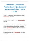 California ICC Technician Practice Exam | Questions and Answers Graded A+ | Latest 2024