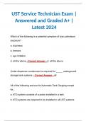 UST Service Technician Exam | Answered and Graded A+ | Latest 2024