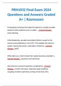 BUNDLE for PRN1032 Final Exam 2024 Questions and Answers Graded A+ | Rasmussen | Client-Centered Care I Exam 1 and Exam 2