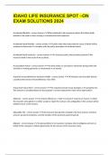 IDAHO LIFE INSURANCE SPOT &ndash;ON EXAM SOLUTIONS 2024