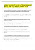 INDIANA HEALTH AND LIFE INSURANCE SPOT &ndash;ON EXAM SOLUTIONS 2024