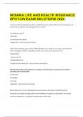  INDIANA LIFE AND HEALTH INSURANCE SPOT-ON EXAM SOLUTIONS 2024