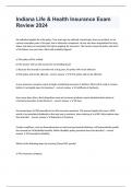 Indiana Life & Health Insurance Exam Review 2024