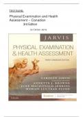 TEST BANK FOR Physical Examination and Health Assessment Canadian- 3rd Edition (by Carolyn Jarvis) latest edition