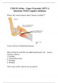 CMS II: Ortho - Upper Extremity (PPT 1) Questions With Complete Solutions
