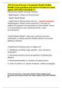 ATI Proctored Exam&colon; Community Health &lpar;Public Health&rpar; exam questions and answers brand new latest update 2023&sol;2024 GRADED A&plus;