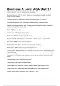 Business A Level AQA Unit 3&period;1 Question Paper & Mark scheme