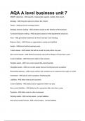 AQA A level business unit 7 Question Paper & Mark scheme  &lbrack;VERIFIED&rsqb;