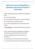QAC Exam Laws and Regulations | Questions and Answers Graded A+ Latest 2024