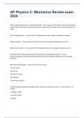 AP Physics C&colon; Mechanics Review exam 2024 