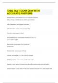 TABE TEST EXAM 2024 WITH ACCURATE ANSWERS