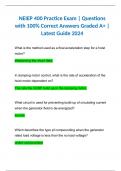 NEIEP 400 Practice Exam | Questions with 100% Correct Answers Graded A+ | Latest Guide 2024