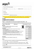 2023 AQA GCSE COMPUTER SCIENCE 8525&sol;1A&comma; 8525&sol;1B&comma; 8525&sol;1C Paper 1 Computational thinking and programming skills Question Paper & Mark scheme &lpar;Merged&rpar; June 2023 &lbrack;VERIFIED&rsqb;