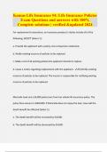 Kansas Life Insurance &num;4&colon; Life Insurance Policies Exam Questions and answers with 100&percnt; Complete solutions &vert; verified &updated 2024