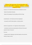 Kansas Life Insurance Exam Questions and answers with 100&percnt; Complete solutions &vert; verified &updated 2024