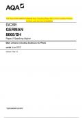 2023 AQA GCSE GERMAN 8668&sol;SH Paper 2 Speaking Higher Mark scheme including Guidance for Photo cards June 2023 &lbrack;VERIFIED&rsqb;