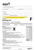 2023 AQA GCSE MATHEMATICS 8300&sol;1F Foundation Tier Paper 1 Non-Calculator Question Paper & Mark scheme &lpar;Merged&rpar; June 2023 &lbrack;VERIFIED