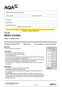 2023 AQA GCSE MEDIA STUDIES 8572&sol;1 Paper 1 Media One Question Paper & Mark scheme &lpar;Merged&rpar; June 2023 &lbrack;VERIFIED&rsqb;