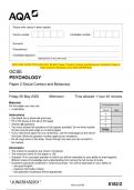 2023 AQA GCSE PSYCHOLOGY 8182&sol;1 Paper 1 Cognition and Behaviour Question Paper & Mark scheme &lpar;Merged&rpar; June 2023 &lbrack;VERIFIED
